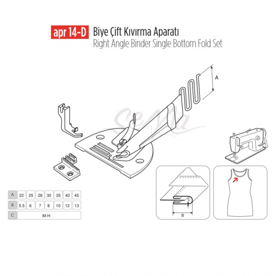 Biye Çift Kıvırma Apara 35x10mm / APR 14-D-A737-3