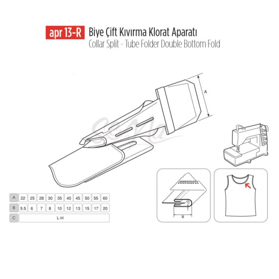 Biye Çift Kıvırma Klorat(Etek) Apara 30x8mm / APR 13-R-A736-1