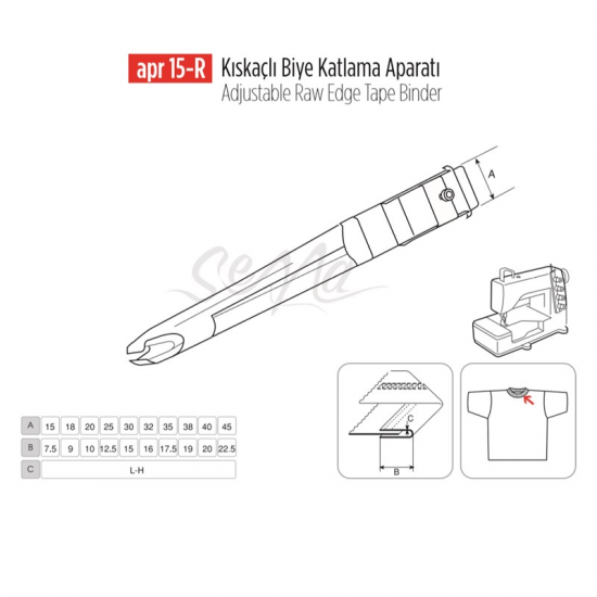 Kıskaçlı Biye Aparatı 18x9mm / APR 15-R-A935-3