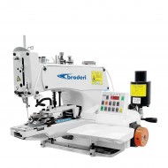 Broderi BD-1377 Çift Kurveli Düğme Makinası, Direct Drive, Ayak Kaldırmalı, İplik Kesmeli, Kafadan Motorlu