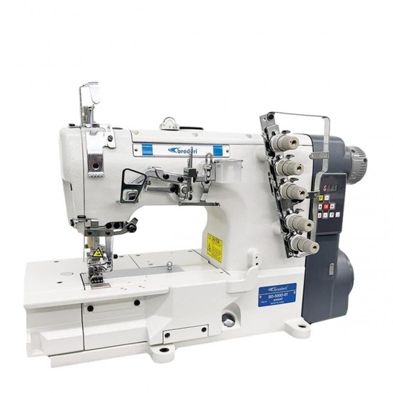 Broderi BD-500D-01 Etek Reçme Makinesi, Direct Drive, İğne Pozisyonlu, Kafadan Motorlu, Tabla ve Tekerlekli Ayak