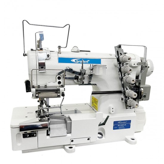 Broderi BD-500D-05 Sağdan Bıçaklı Reçme Makinesi, Direct Drive, Regulalı, Kafadan Motorlu, İğne Pozisyonlu, Tabla ve Tekerlekli Ayak