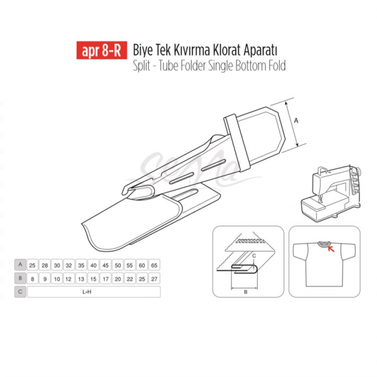 Biye Tek Kıvırma Klorat(Etek) Apara 25x8mm / APR 8-R-A734