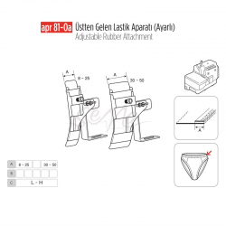 Üstten Gelen Ayarlı Lastik Apara 50mm/APR81-0(A)