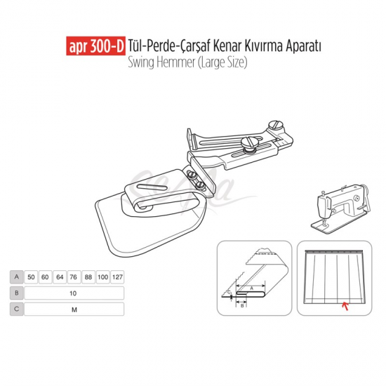 Tül Perde Çarşaf Kenar Apara 130mm/ APR 300-D-A840-1