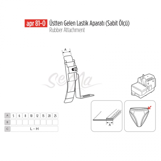 Üstten Gelen Sabit Lastik Apara 10mm / APR 81-0-A959-1