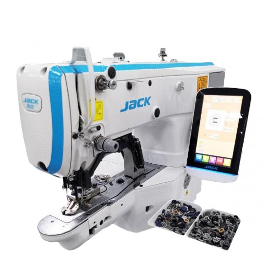 Jack JK-T1903GS-K-D Düğme ve Punteriz Makinesi +Şekil Dikiş (İşleme) 40X30, Direct Drive, Ayak Kaldırmalı, İplik Kesmeli, Kafadan Motorlu