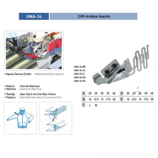 Çift Arabiye Aparatı 20x10mm / UMA-34-U1181