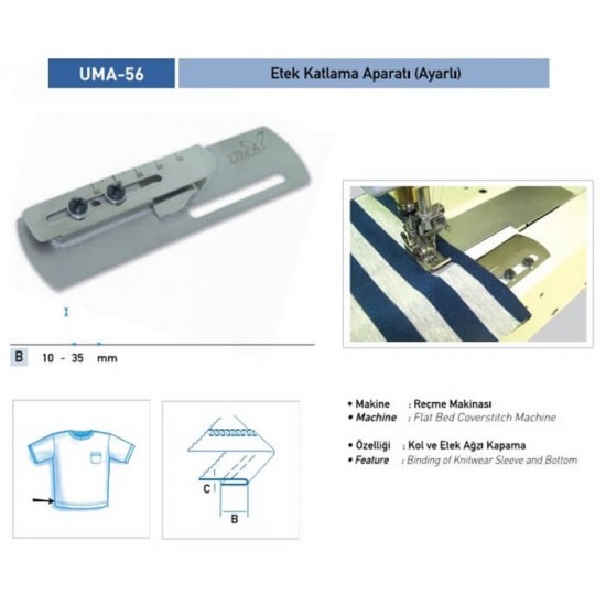 Etek Katlama Aparatı Ayarlı / UMA-56-AKR21-12