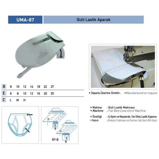 Gizli Lastik Tek Katlama Aparatı 10x12/ UMA-87-A923-2