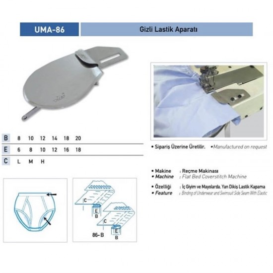 Gizli Lastik Temiz Katlama Aparatı 12x14 / UMA-86-A359-3