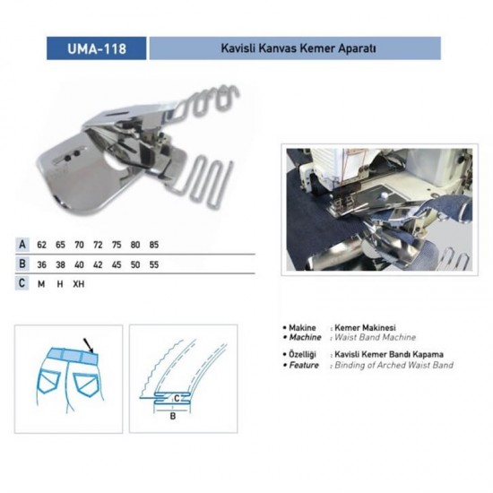 Kavisli Kemer Aparatı 60x35 XH / UMA-118-AKR21-19