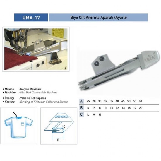 Reçme Bant Ayarlı Çift Kıvırma Apara 28x7mm / UMA-17-A1377